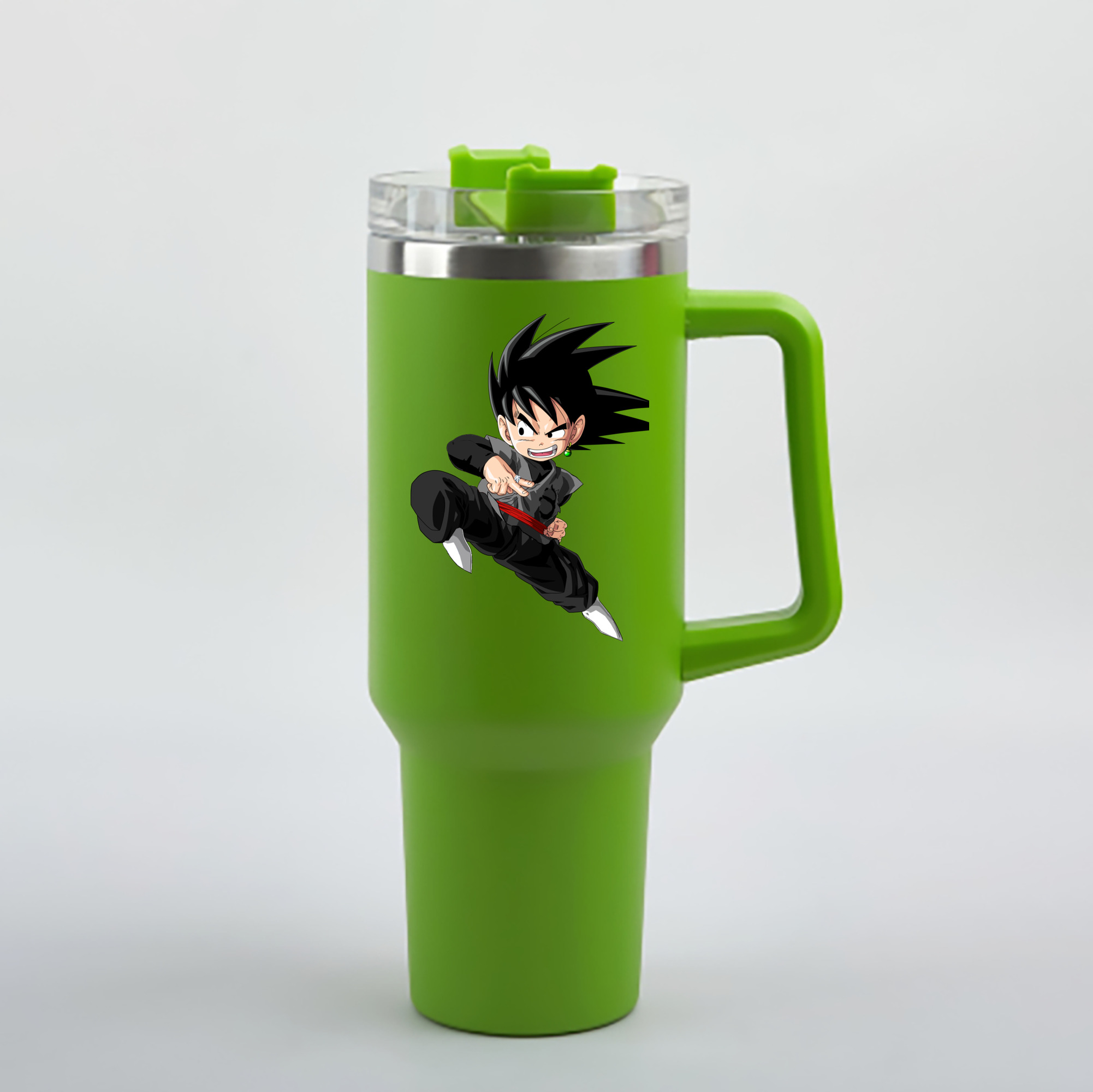 （画像用） ドラゴンボール 孫悟空（そん ごくう）Son Goku カカロット DRAGON BALL Kakarotto 1200mL車用タンブラー - クリスタルステッカー（プラスチックストロー付き）
